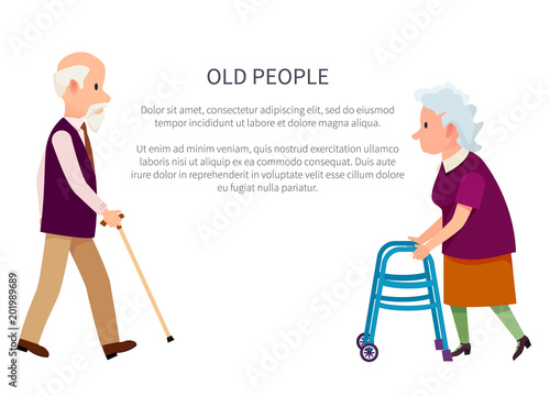 Grandparents Banner Grandpa and Grandma Isolated