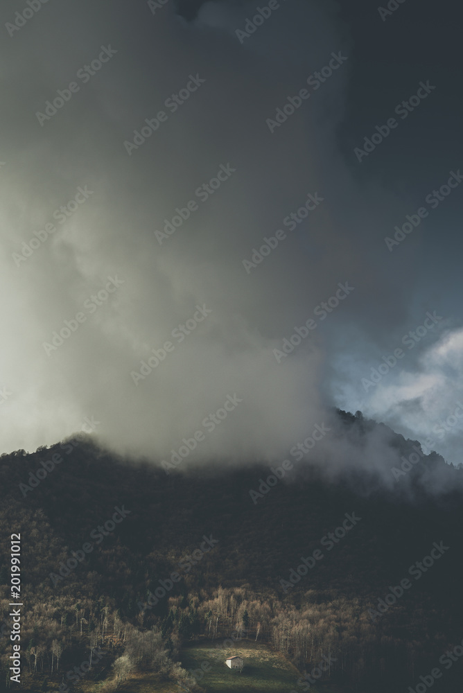 stormy clouds - spring mood - desaturated style image