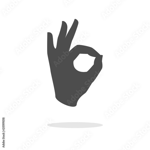 ok hand sign. Ok icon vector. photo