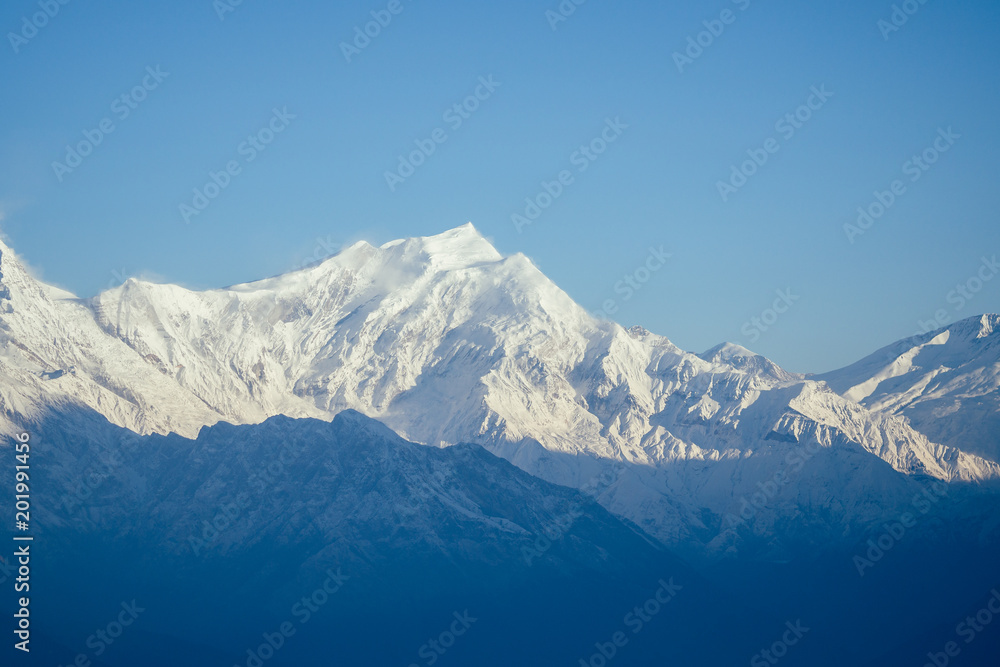 beautiful view of the landscape of the Himalayan mountains. Snow-covered mountain peaks. trekking concept in the mountains beautiful view of the landscape of the Himalayan mountains. Snow-covered mountain peaks. trekking concept in the mountains