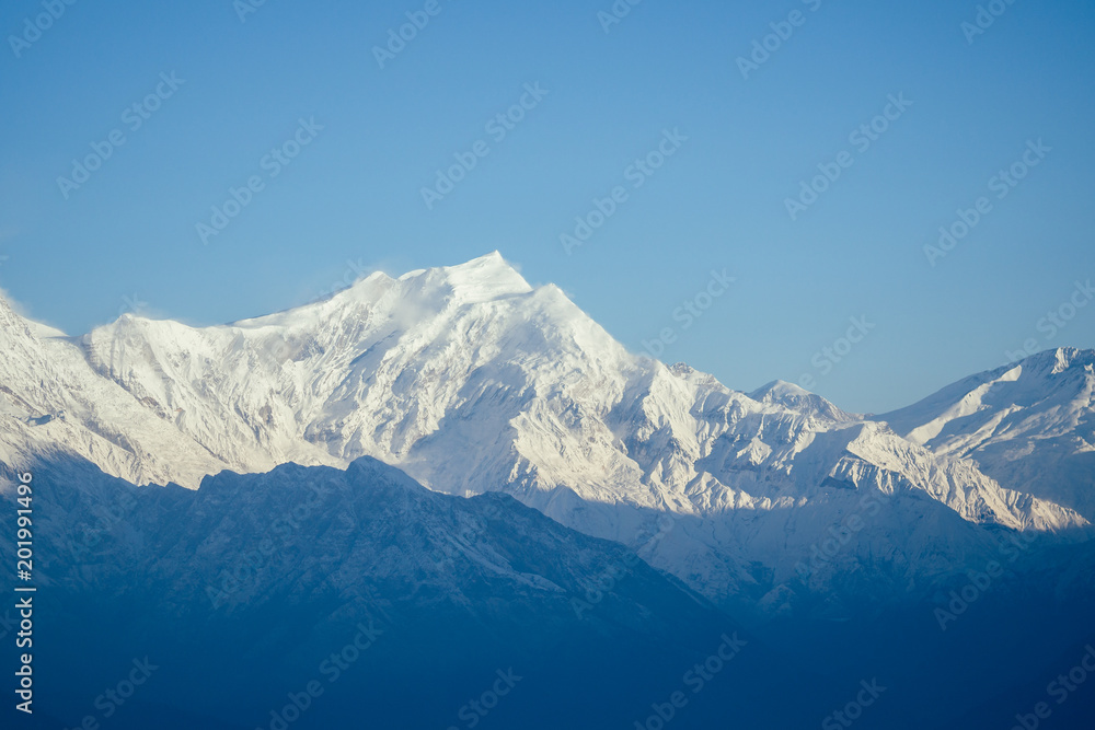beautiful view of the landscape of the Himalayan mountains. Snow-covered mountain peaks. trekking concept in the mountains beautiful view of the landscape of the Himalayan mountains. Snow-covered mountain peaks. trekking concept in the mountains
