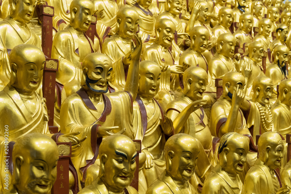 Fototapeta premium many Buddhist God statues in the ancient longhua temple. China, Shanghai
