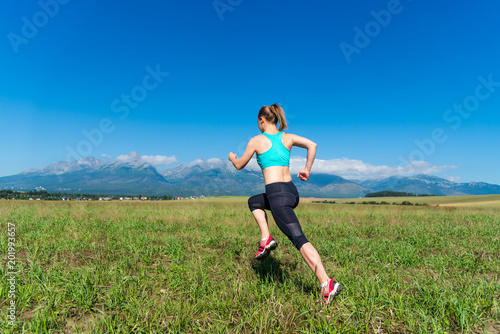 Fitness Girl running outside