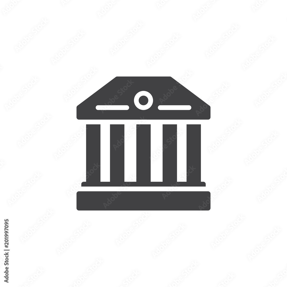 Museum building vector icon. filled flat sign for mobile concept and web design. Classical Column building simple solid icon. Symbol, logo illustration. Pixel perfect vector graphics Museum building vector icon. filled flat sign for mobile concept and web design. Classical Column building simple solid icon. Symbol, logo illustration. Pixel perfect vector graphics