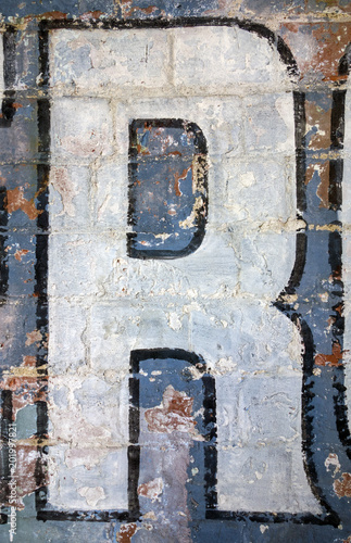 Written Wording in Distressed State Typography Found Letter R  © squeebcreative