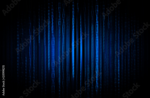 binary circuit board future technology, blue cyber security concept background, abstract hi speed digital internet.motion move blur.