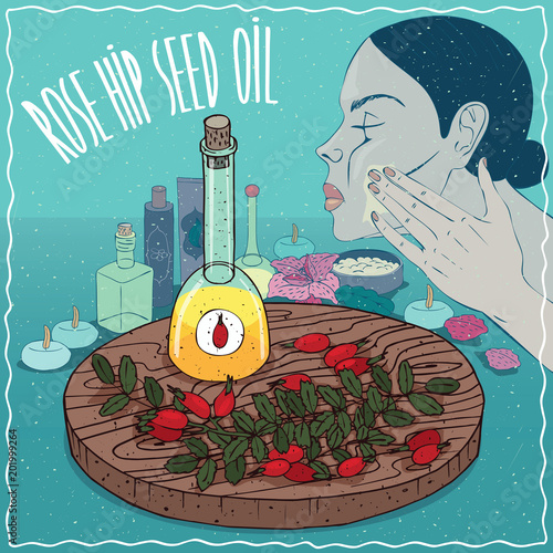 Rose hip seed oil used for skin care