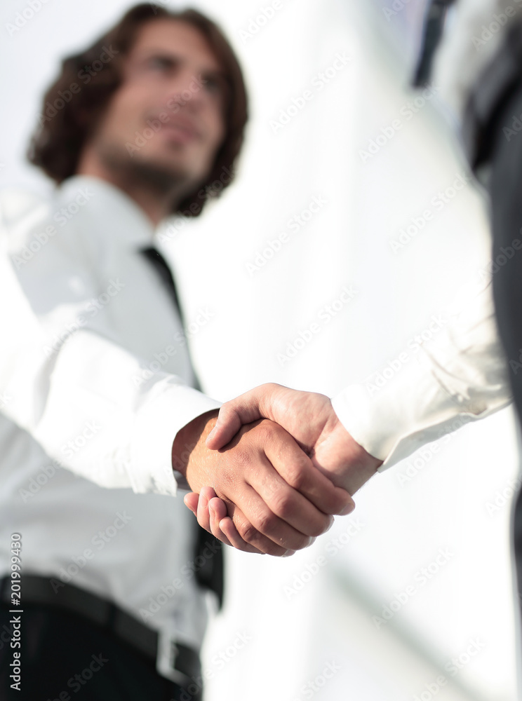 Business handshake and business people. Business concept. Business handshake and business people. Business concept.