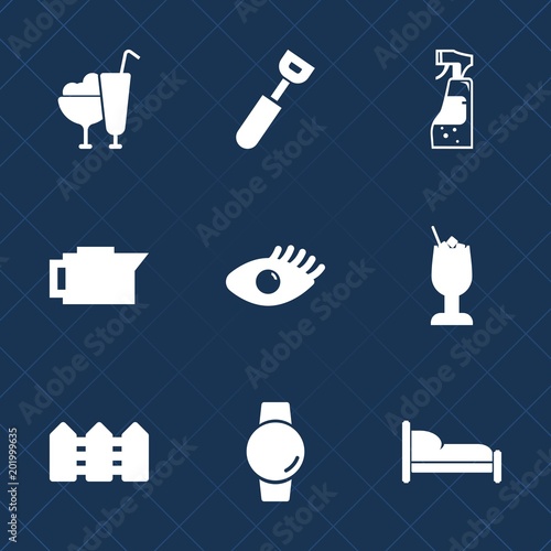 Premium set with fill icons. Such as furniture, bed, white, ice, cup, strawberry, housework, food, health, cocktail, cooking, spray, cafe, smart, glass, espresso, spoon, girl, alcohol, sweet, maid