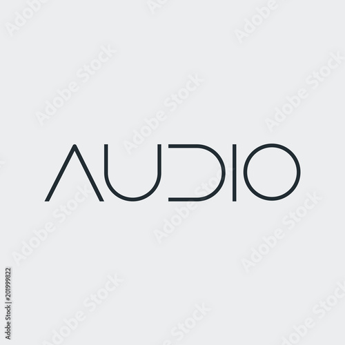 Tipografia AUDIO en fondo gris