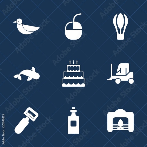 Premium set with fill icons. Such as technology, sea, object, dessert, click, cake, food, hot, fireplace, flight, cargo, home, balloon, mouse, drink, warm, black, kitchen, potato, sky, glass, computer