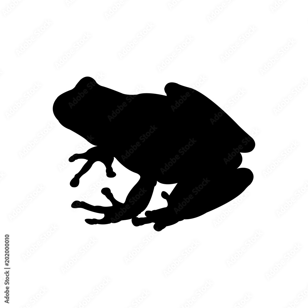 Ταπετσαρία Icono plano silueta rana en color negro