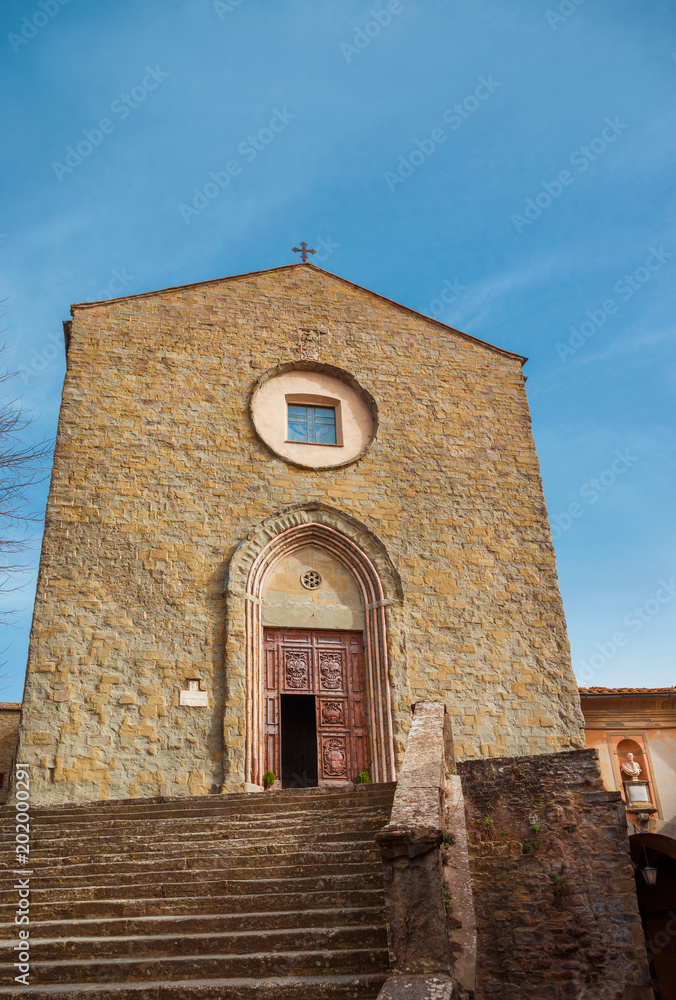 The medieval Church of St Francis, erected in 1245 in the historic center of Cortona, and ancient town in Tuscany