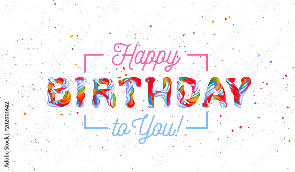 Colorful 3d text birthday Colorful 3d text birthday