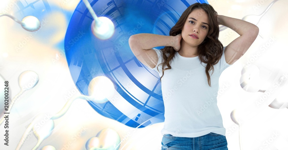 Φωτογραφία Woman with sperm reproduction ovary for family planning