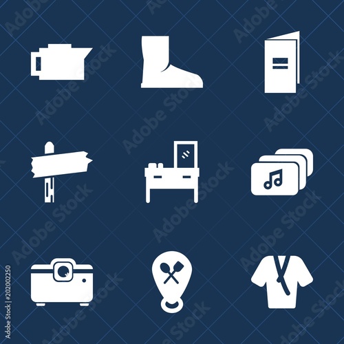 Premium set with fill icons. Such as wear, cafe, brochure, web, fashion, music, paper, sign, kitchen, file, bathrobe, cabinet, restaurant, boot, document, wood, room, coffee, way, caffeine, home, bean