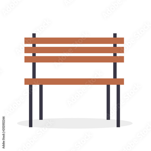 Wooden Bench Vector Illustration Isolated on White