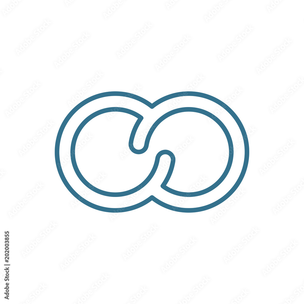 Rings in the form of an infinity sign outline icon Rings in the form of an infinity sign outline icon
