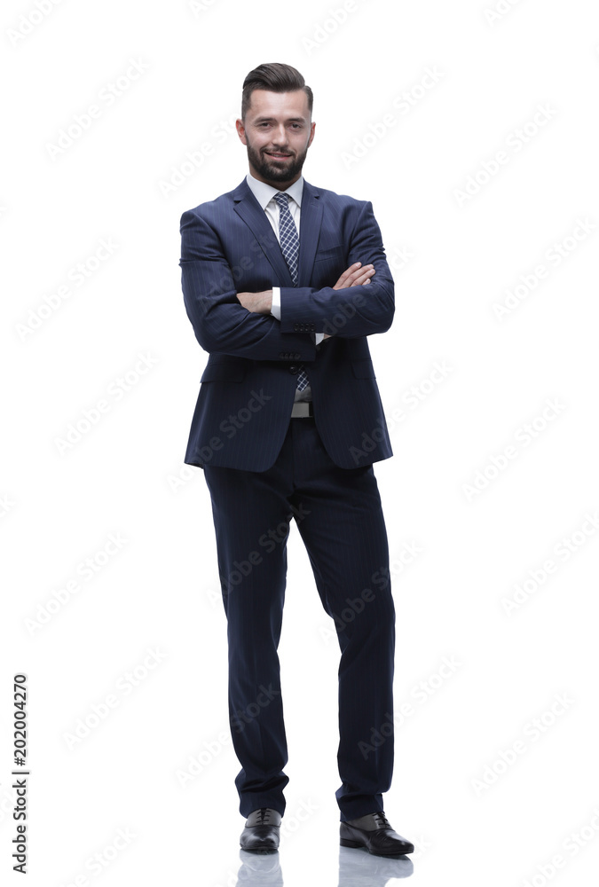 in full growth. businessman arms folded