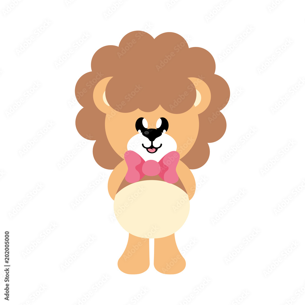 Fototapeta premium cartoon cute lion with tie