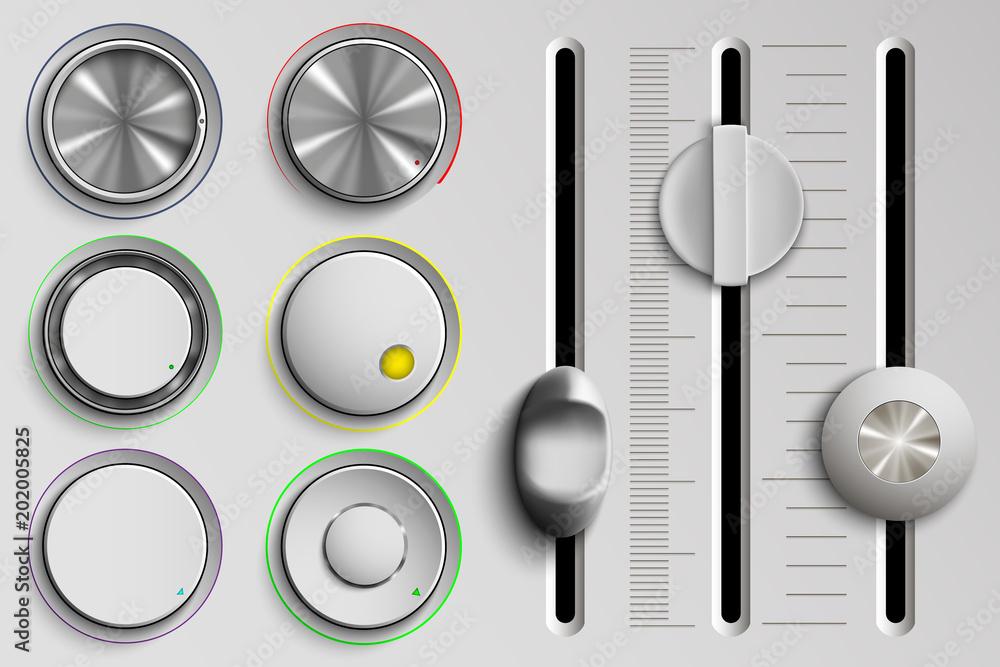 Ταπετσαρία set of buttons and faders, volume control