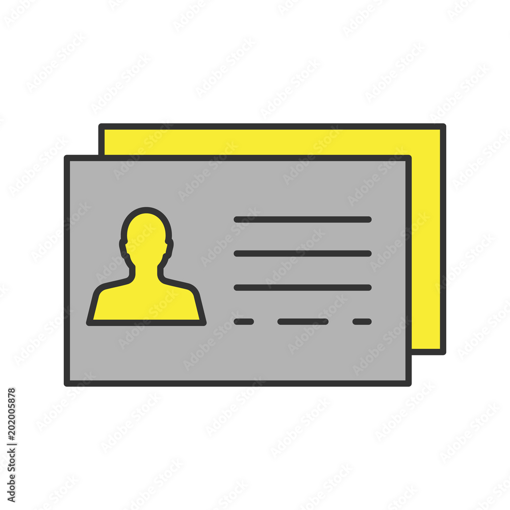 Business card template color icon Business card template color icon