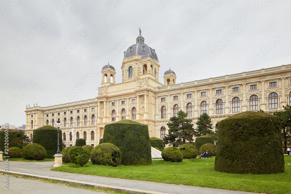 Vienna, Austria - 15 April 2018: Maria Theresa Square. The Kunsthistorisches Museum.