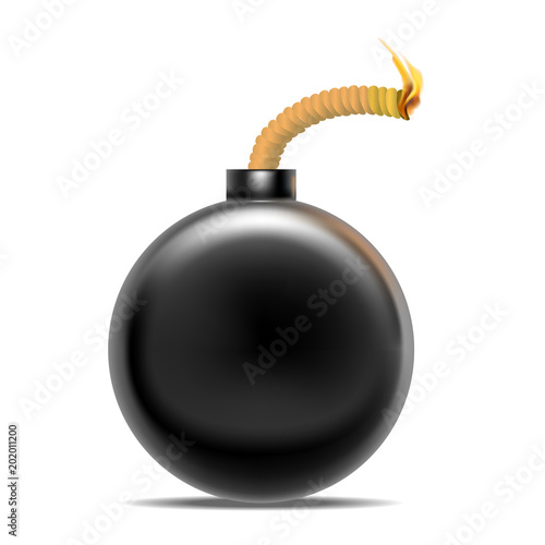 Realistic Detailed 3d Bomb Fire. Vector