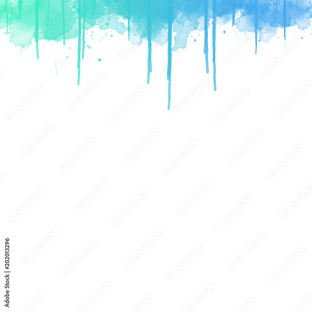 Fototapeta premium Square background - Abstract blue-green watercolor 2