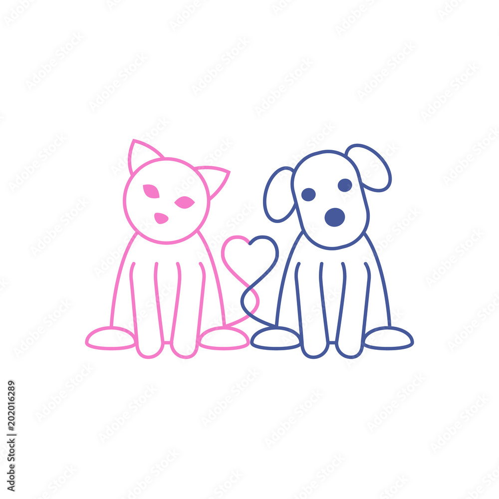 Cat and dog. Vector llustration Cat and dog. Vector llustration