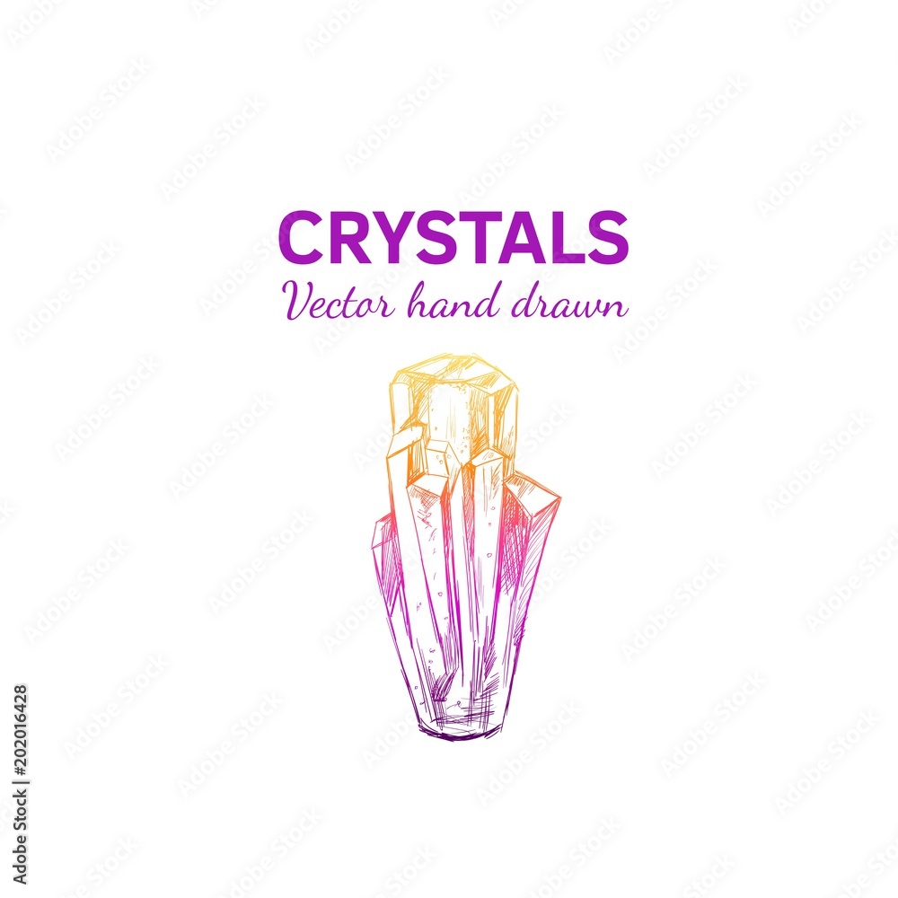 Crystals and Minerals. Vector 5 Crystals and Minerals. Vector 5