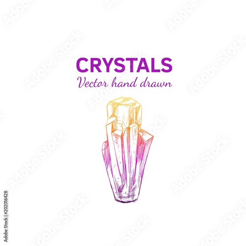 Crystals and Minerals. Vector 5