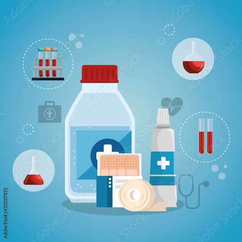 medical service set icons vector illustration design