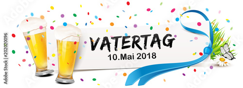 Vatertag 2018 - Zettel mit Konfetti, Bier und Krawatte