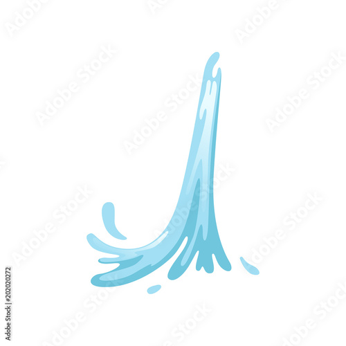 Blue water splash with drops vector Illustration on a white background