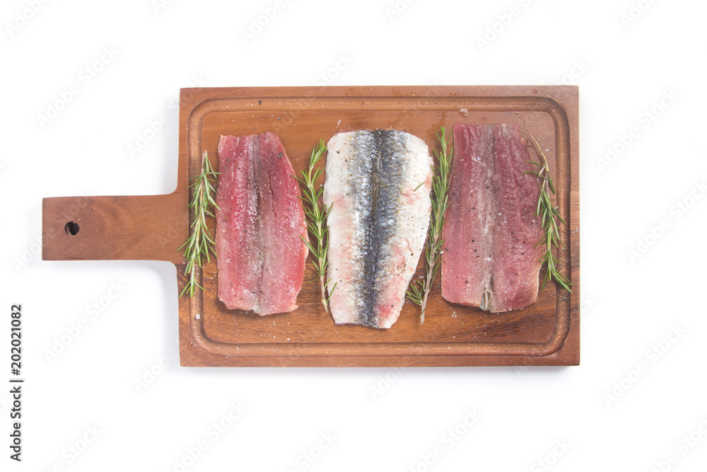 Fotografie Raw Fresh Sardine Fillet