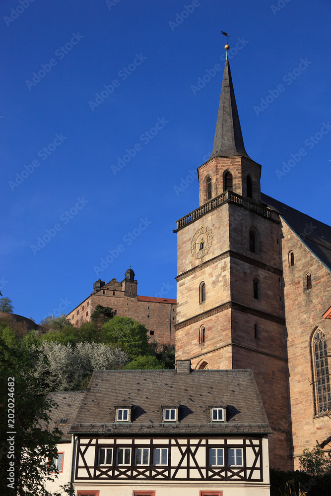 Petrikirche und Plassenburg in Kulmbach, Oberfranken, Bayern, Deutschland