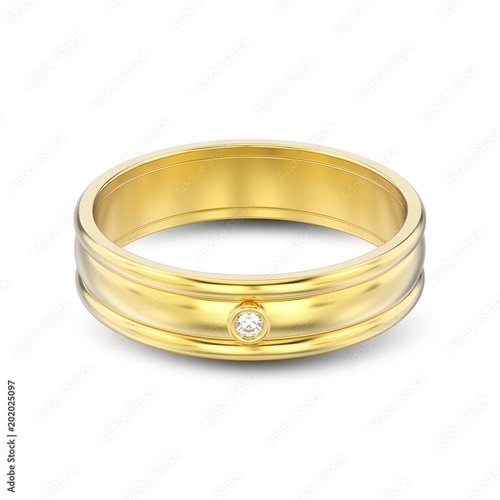 3D illustration isolated yellow gold matching couples wedding ring with shadow 3D illustration isolated yellow gold matching couples wedding ring with shadow