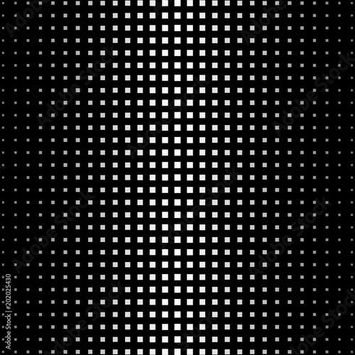 Halftone black and white square pattern background