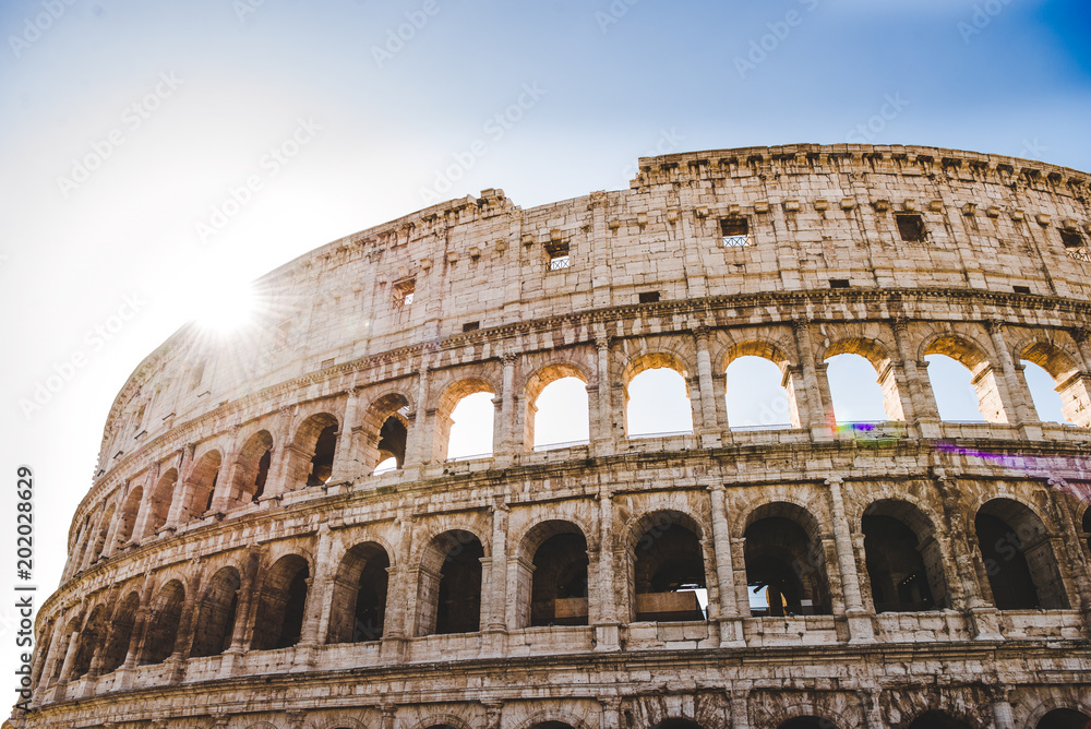 ancient beautiful Colosseum ruins in Rome, Italy