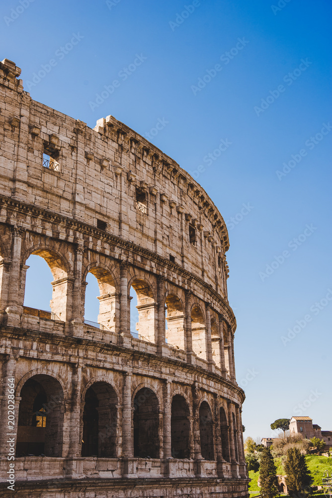 historical roman Colosseum ruins in Rome, Italy