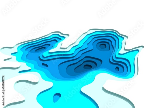 Konstfotografi 3D model of topographic map