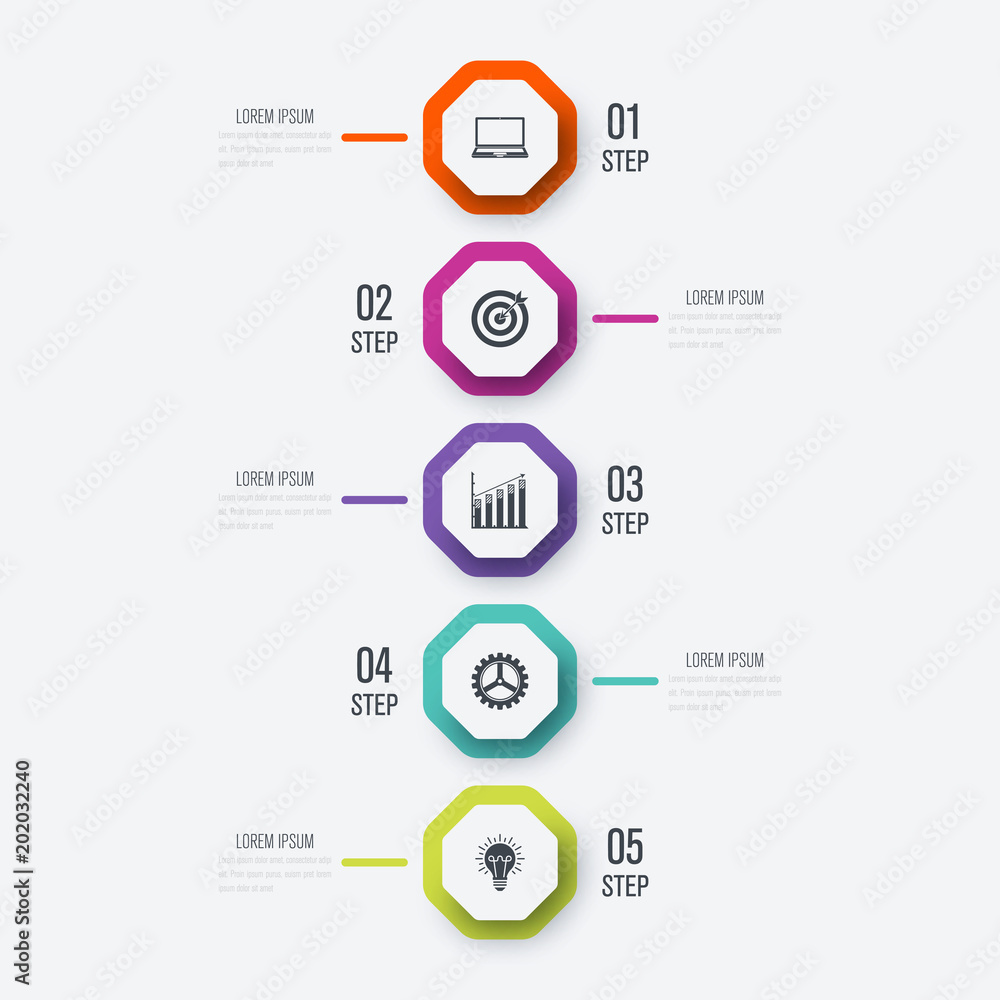 Vector illustration infographics 5 options Vector illustration infographics 5 options