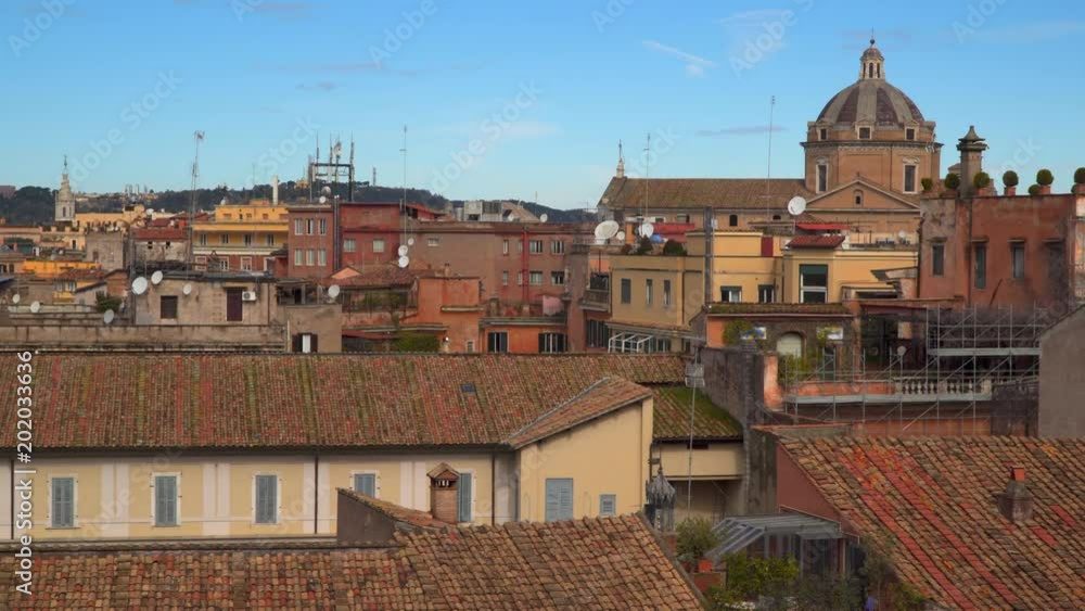 Rome, Italy. Tiled roofs of houses in the city Rome, Italy. Tiled roofs of houses in the city