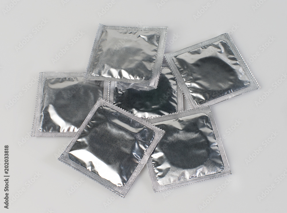 Fototapeta premium condoms on a white background