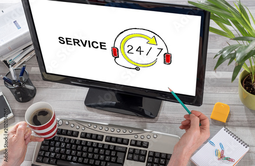 Service concept on a computer