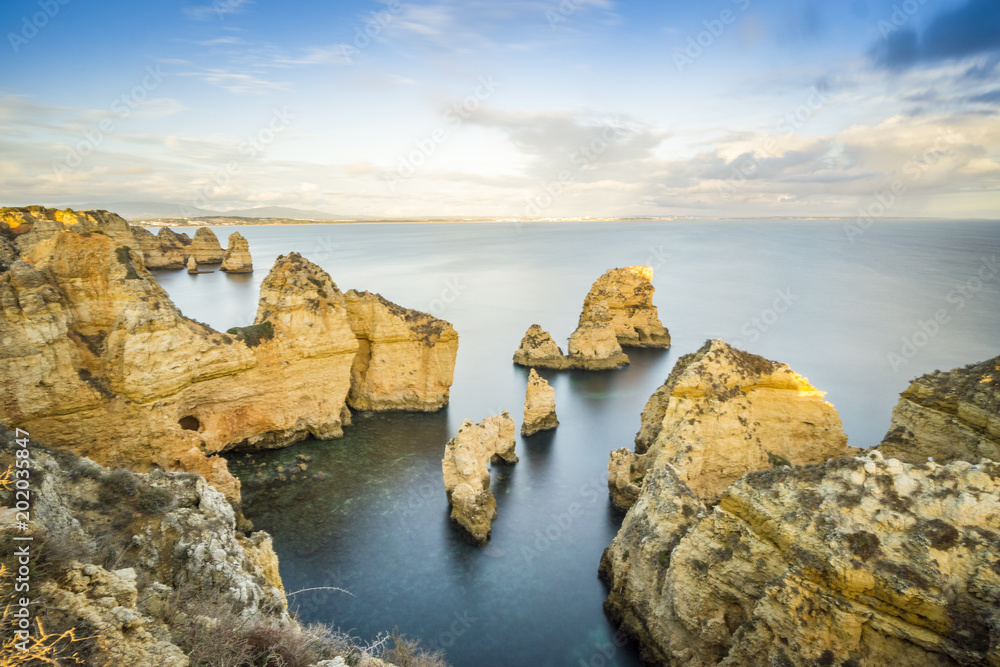 Stunning cliffs and arches in Ponta da Piedade, Lagos, Algarve, Portugal