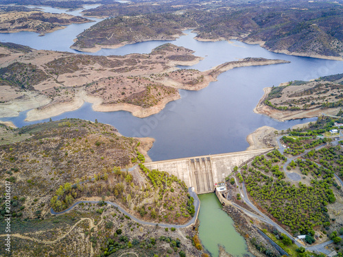Alqueva Dam on Guadiana river in Alentejo, Portugal photo