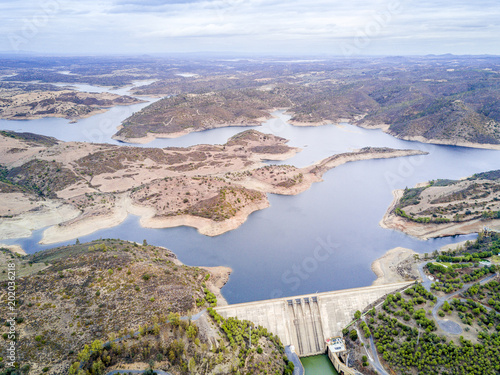 Alqueva Dam on Guadiana river in Alentejo, Portugal photo