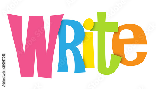 WRITE colourful vector letters icon